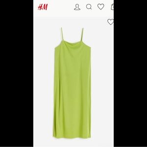 H&M green slip dress